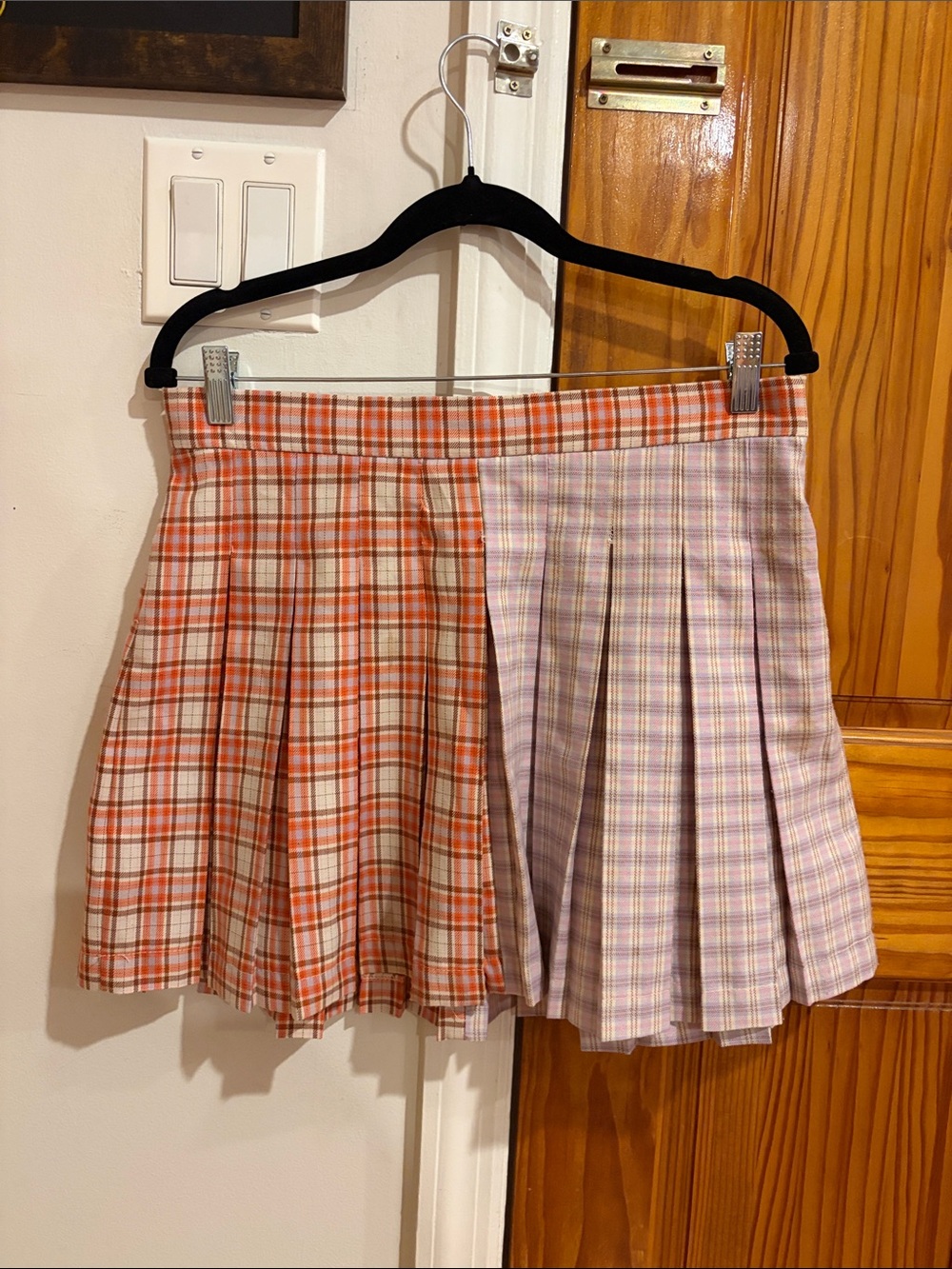 Ragged Priest plaid patchwork miniskirt